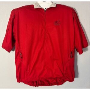 Nike Golf Clima Fit Short Sleeve Windbreaker Size XL Red 1/2 Zip Up